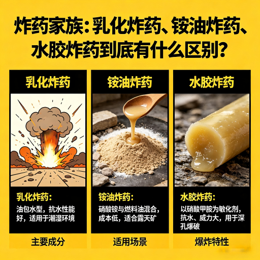 扬中炸药家族：乳化炸药、铵油炸药、水胶炸药到底有什么区别？